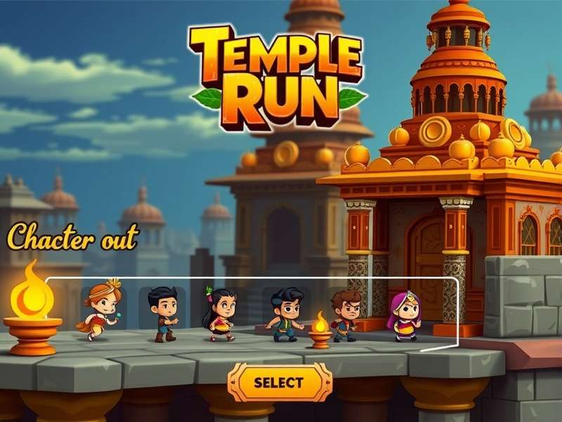 Temple Run India character selection screen showing Indian-themed avatars